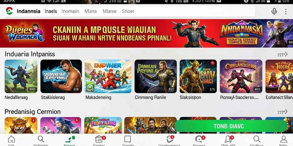 Tampilan awal yang menarik dengan desain karakter unik.
