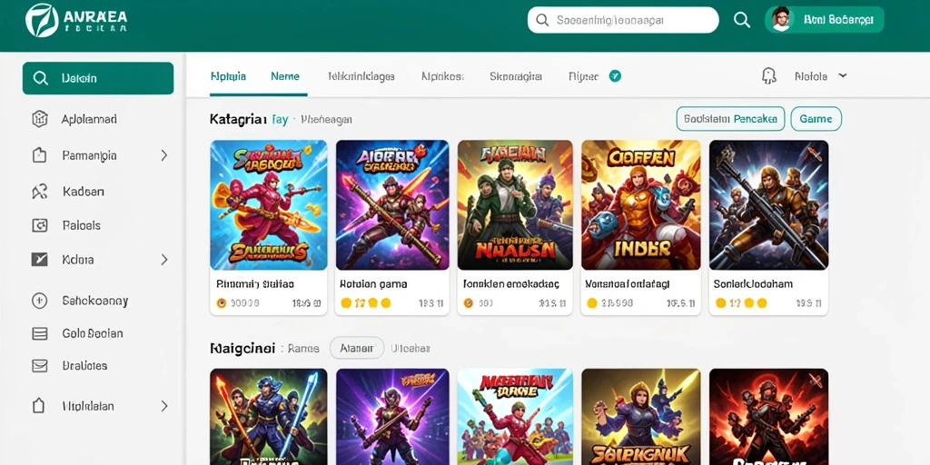 Tampilan antarmuka permainan yang menarik.